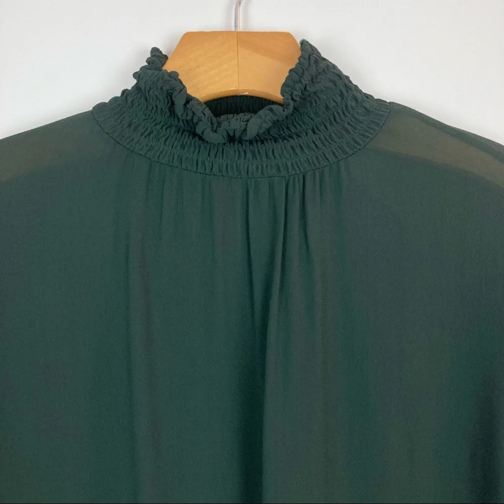 & Other Stories Ruffle Mock Neck Blouse Size 4
